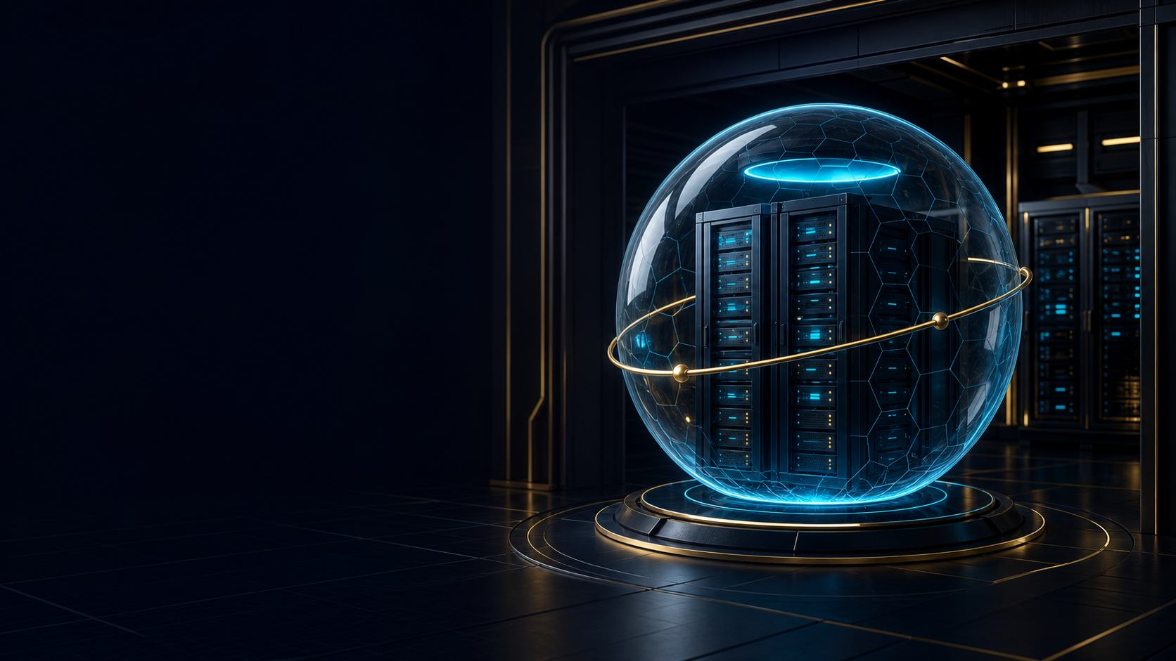 Locked server rack representing a private, on-premise AI deployment boundary
